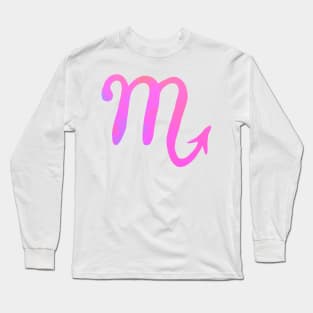 Pink Scorpio Symbol Long Sleeve T-Shirt